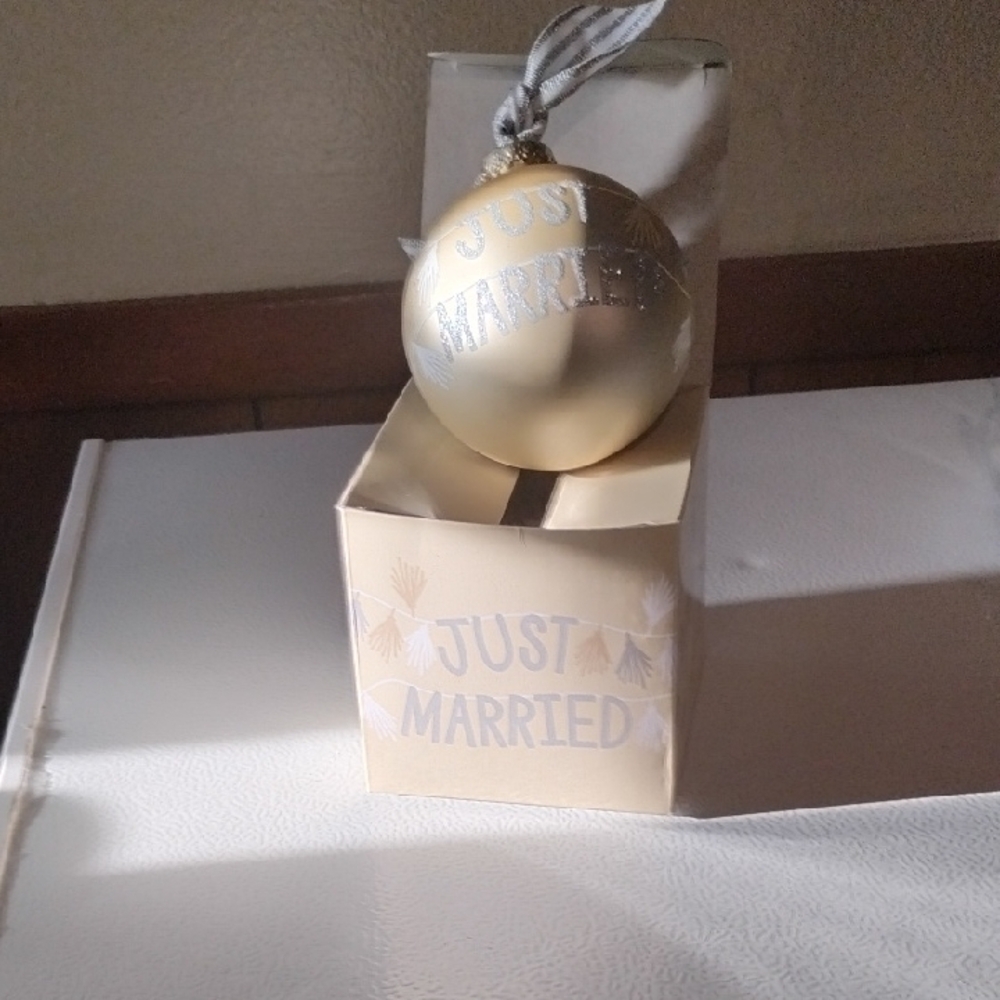 Gold Holiday Ornament with Festive Sparkle